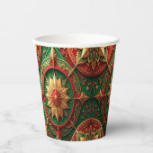 Red Green Decorative Holiday Paper Cups 紙コップ (正面)