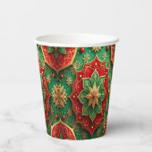 Red Green Decorative Holiday Paper Cups 紙コップ (裏面)
