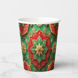Red Green Decorative Holiday Paper Cups 紙コップ