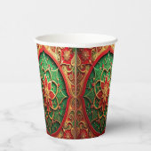 Red Green Decorative Holiday Paper Cups 紙コップ (右)