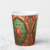 Red Green Decorative Holiday Paper Cups 紙コップ (正面)