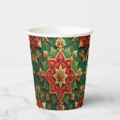 Red Green Decorative Holiday Paper Cups 紙コップ (左)