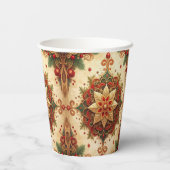 Red Green Decorative Holiday Paper Cups 紙コップ (裏面)