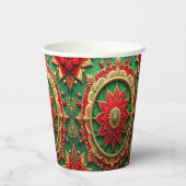 Red Green Decorative Holiday Paper Cups 紙コップ (裏面)