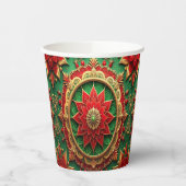 Red Green Decorative Holiday Paper Cups 紙コップ (左)