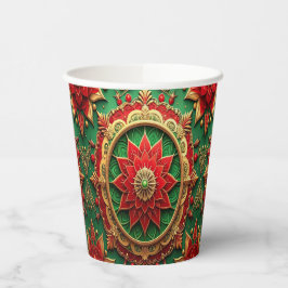 Red Green Decorative Holiday Paper Cups 紙コップ