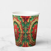Red Green Decorative Holiday Paper Cups 紙コップ (右)