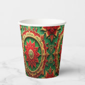 Red Green Decorative Holiday Paper Cups 紙コップ (正面)