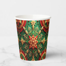 Red Green Decorative Holiday Paper Cups 紙コップ
