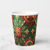 Red Green Decorative Holiday Paper Cups 紙コップ (正面)