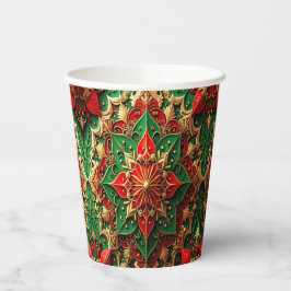 Red Green Decorative Holiday Paper Cups 紙コップ