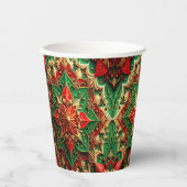 Red Green Decorative Holiday Paper Cups 紙コップ (正面)