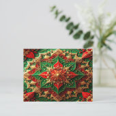 Red Green Decorative Holiday Postcard ポストカード (スタンド正面)