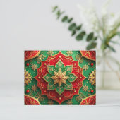 Red Green Decorative Holiday Postcard ポストカード (スタンド正面)