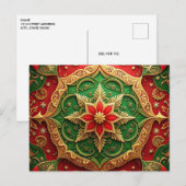 Red Green Decorative Holiday Postcard ポストカード (正面/裏面)