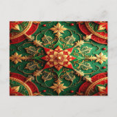 Red Green Decorative Holiday Postcard ポストカード (正面)