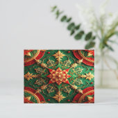 Red Green Decorative Holiday Postcard ポストカード (スタンド正面)