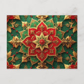 Red Green Decorative Holiday Postcard ポストカード (正面)