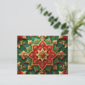 Red Green Decorative Holiday Postcard ポストカード (スタンド正面)