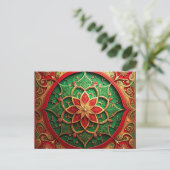 Red Green Decorative Holiday Postcard ポストカード (スタンド正面)