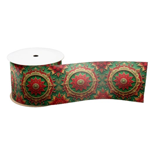 Red Green Decorative Holiday Satin Ribbon サテンリボン (リール)