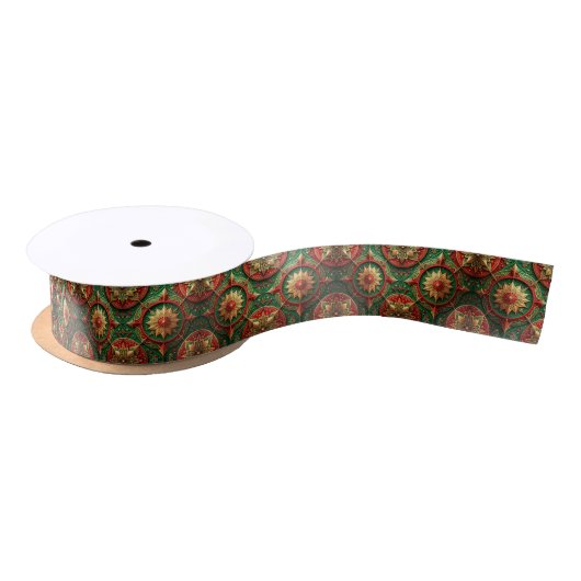 Red Green Decorative Holiday Satin Ribbon サテンリボン (リール)