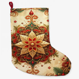 Red Green Decorative Holiday Stocking ラージクリスマスストッキング