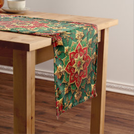 Red Green Decorative Holiday Table Runner ミディアムテーブルランナー