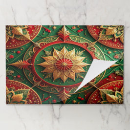 Red Green Decorative Holiday Tearaway Placemat ペーパーパッド