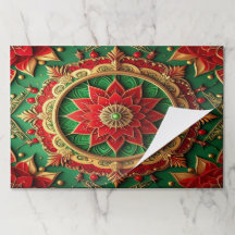 Red Green Decorative Holiday Tearaway Placemat