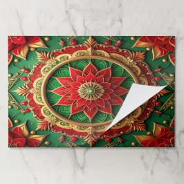 Red Green Decorative Holiday Tearaway Placemat ペーパーパッド