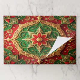 Red Green Decorative Holiday Tearaway Placemat ペーパーパッド