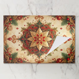 Red Green Decorative Holiday Tearaway Placemat ペーパーパッド