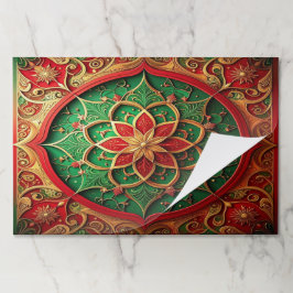 Red Green Decorative Holiday Tearaway Placemat ペーパーパッド