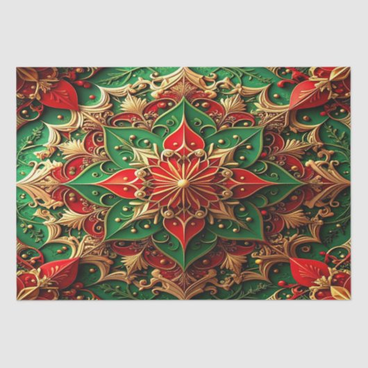 Red Green Decorative Holiday Tissue Paper 薄葉紙 (正面)