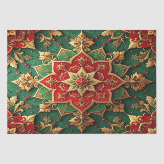 Red Green Decorative Holiday Tissue Paper 薄葉紙 (正面)