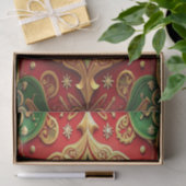 Red Green Decorative Holiday Tissue Paper 薄葉紙 (ギフト)
