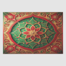 Red Green Decorative Holiday Tissue Paper