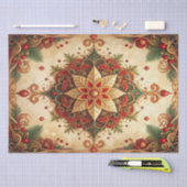 Red Green Decorative Holiday Tissue Paper 薄葉紙 (クラフト)