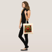 Red Green Decorative Holiday Tote Bag トートバッグ (正面(モデル))