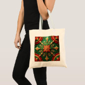 Red Green Decorative Holiday Tote Bag トートバッグ (正面(商品))