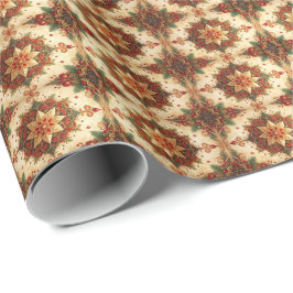 Red Green Decorative Holiday Wrapping Paper ラッピングペーパー