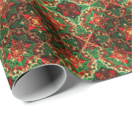 Red Green Decorative Holiday Wrapping Paper ラッピングペーパー