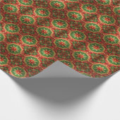 Red Green Decorative Holiday Wrapping Paper ラッピングペーパー (角)