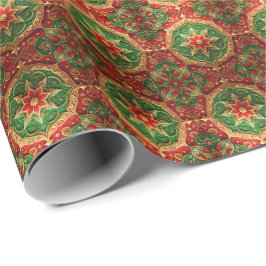 Red Green Decorative Holiday Wrapping Paper ラッピングペーパー
