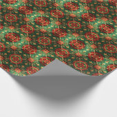 Red Green Decorative Holiday Wrapping Paper ラッピングペーパー (角)