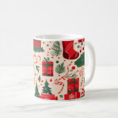 Red Green Festive Christmas Pattern Coffee Mug コーヒーマグカップ (正面右)