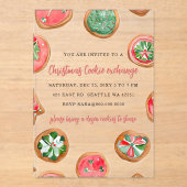 Red Green Festive Cookie Exchange Christmas Party アクリル招待状 (正面)