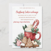 Red Green Festive Cookie Exchange Christmas Party 招待状 (正面)