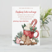 Red Green Festive Cookie Exchange Christmas Party 招待状 (スタンド正面)